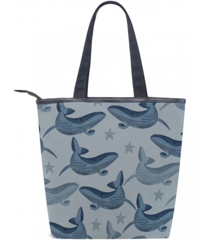 Starfish Gray Whale The Tote Bag for Women Big Capacity Women's Shoulder Handbags Canvas Shopping Dating Bag $12.64 Totes