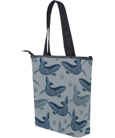 Starfish Gray Whale The Tote Bag for Women Big Capacity Women's Shoulder Handbags Canvas Shopping Dating Bag $12.64 Totes