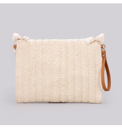 Crossbody Bags for Women, Straw Clutch Purses, Simple white tassel Handmade Woven Envelope Package, Tassel Handbags for Women...