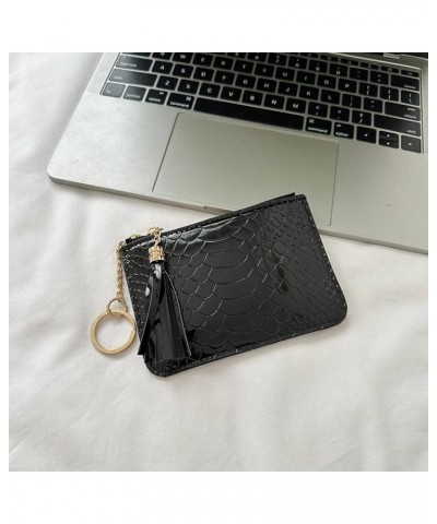 Small Bank Card Holder Short Wallet with Tassels ID Card Holder Change Pouch Card Case Solid Color Purse for Women Bl $14.88 ...