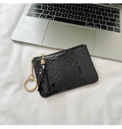 Small Bank Card Holder Short Wallet with Tassels ID Card Holder Change Pouch Card Case Solid Color Purse for Women Bl $14.88 ...