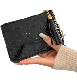 Small Bank Card Holder Short Wallet with Tassels ID Card Holder Change Pouch Card Case Solid Color Purse for Women Bl $14.88 ...