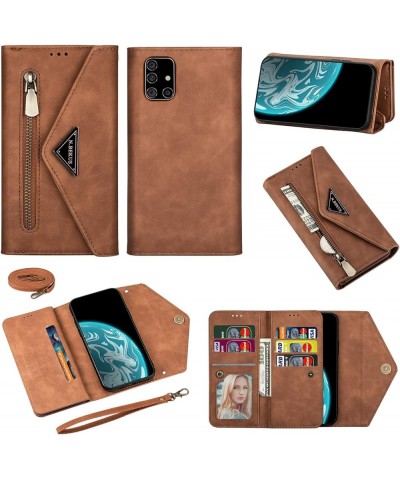 Crossbody Wallet Case for Galaxy A51 / M40S Case Zipper Wallet Case 6.5" [PU Leather] [7 Card Solt] [Wrist Strap] Brown $10.4...