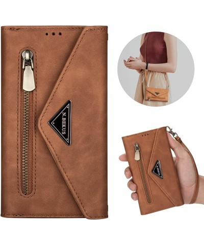 Crossbody Wallet Case for Galaxy A51 / M40S Case Zipper Wallet Case 6.5" [PU Leather] [7 Card Solt] [Wrist Strap] Brown $10.4...