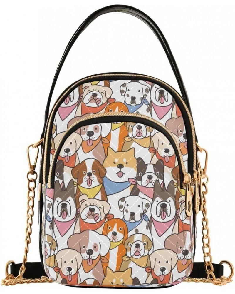 Cartoon Dog Puppy Dachshund Crossbody Bag Small Shoulder Handbags Leather Purse for Women $13.77 Crossbody Bags