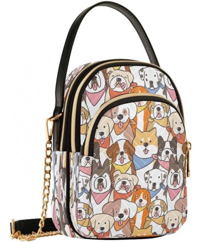 Cartoon Dog Puppy Dachshund Crossbody Bag Small Shoulder Handbags Leather Purse for Women $13.77 Crossbody Bags