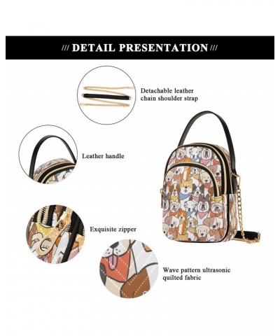 Cartoon Dog Puppy Dachshund Crossbody Bag Small Shoulder Handbags Leather Purse for Women $13.77 Crossbody Bags