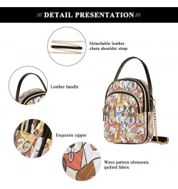 Cartoon Dog Puppy Dachshund Crossbody Bag Small Shoulder Handbags Leather Purse for Women $13.77 Crossbody Bags