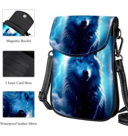 Faux Leather Crossbody Bag for Women, Messenger Bag, Shoulder Bag, Animal Wolf $14.28 Crossbody Bags