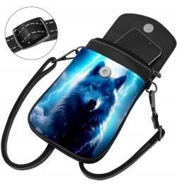 Faux Leather Crossbody Bag for Women, Messenger Bag, Shoulder Bag, Animal Wolf $14.28 Crossbody Bags