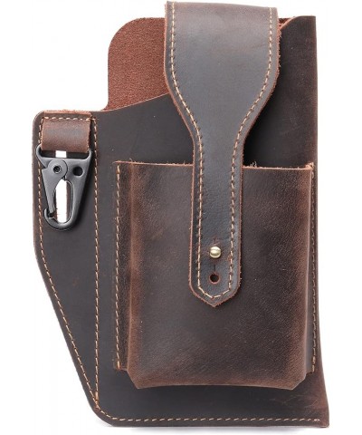 Men's Mobile Phone Pocket Belt Bag Retro Leather Mobile Phone Bag,brown Brown $24.49 Totes