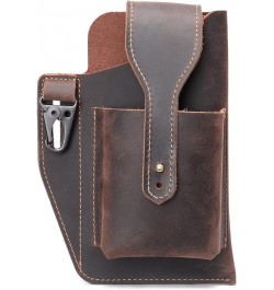 Men's Mobile Phone Pocket Belt Bag Retro Leather Mobile Phone Bag,brown Brown $24.49 Totes