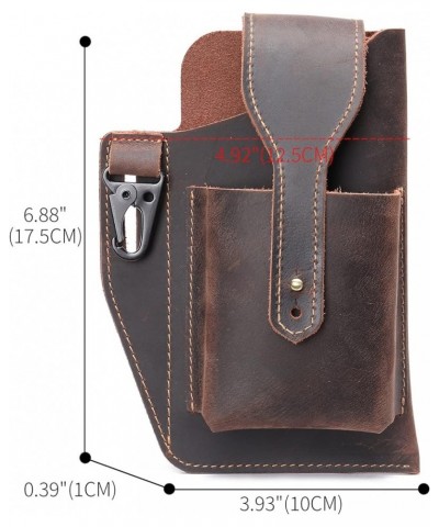 Men's Mobile Phone Pocket Belt Bag Retro Leather Mobile Phone Bag,brown Brown $24.49 Totes