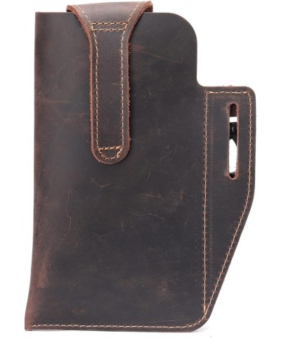 Men's Mobile Phone Pocket Belt Bag Retro Leather Mobile Phone Bag,brown Brown $24.49 Totes