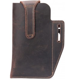 Men's Mobile Phone Pocket Belt Bag Retro Leather Mobile Phone Bag,brown Brown $24.49 Totes