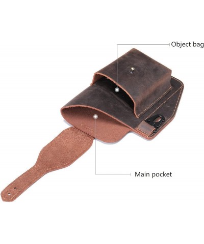 Men's Mobile Phone Pocket Belt Bag Retro Leather Mobile Phone Bag,brown Brown $24.49 Totes