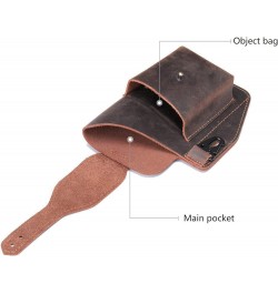 Men's Mobile Phone Pocket Belt Bag Retro Leather Mobile Phone Bag,brown Brown $24.49 Totes