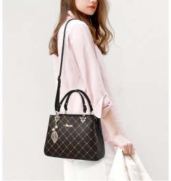 Handbag, fashion women's bag, large capacity shoulder crossbody bag Coffee Print With Beige $28.88 Totes