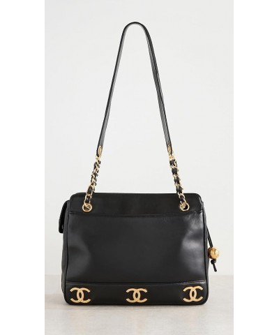 Women's Pre-Loved Chanel Black Lambskin 3 CC Tote Black $1.00 Totes