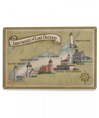 Lighthouses of Lake Ontario (12x18 Aluminum Art, Indoor Outdoor Metal Sign Decor) $22.50 Totes