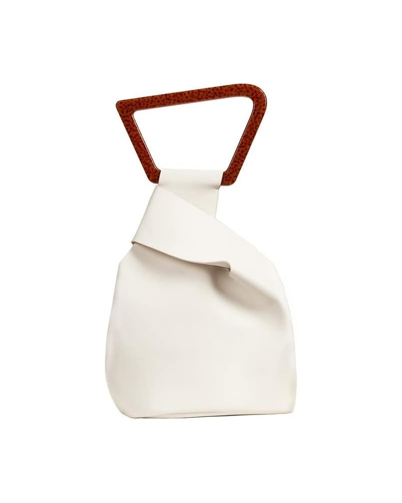 Lannado Jerilini Leather Women's Handbag Tote Purses Shoulder Bucket Bags White $14.63 Totes