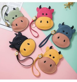 Simple Female Cartoon Animal Short Clutch Card Bag Storage Bag Mini Women Creative Small Ultra-thin Leather First Layer Cowhi...