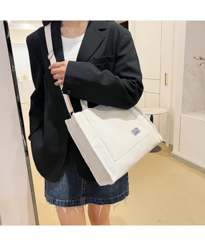 Cute Tote Bag for Women Small Corduroy Satchel Bag Stylish Shoulder Bag Handbag Purse for College Office Travel White $11.39 ...