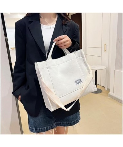 Cute Tote Bag for Women Small Corduroy Satchel Bag Stylish Shoulder Bag Handbag Purse for College Office Travel White $11.39 ...