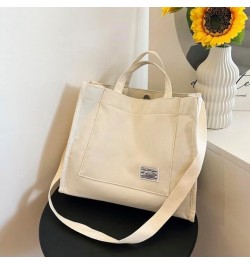 Cute Tote Bag for Women Small Corduroy Satchel Bag Stylish Shoulder Bag Handbag Purse for College Office Travel White $11.39 ...