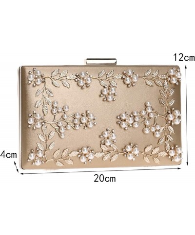 Women Wedding Clutches Purse Evening Bag Chain Dress Handbag Diamonds Flowers Gold $30.14 Evening Bags