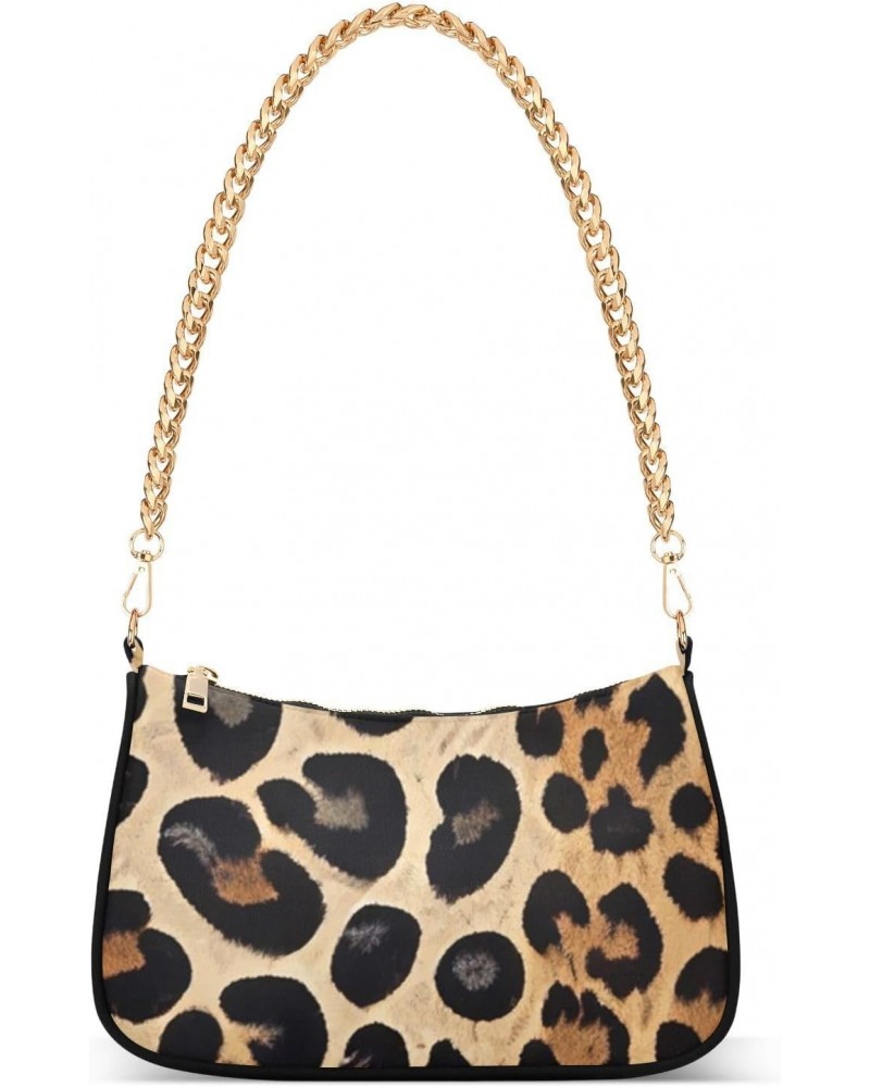 Crossbody Bags for Women Shoulder Purse Leopard Brown Skin Handbags Stylish Clutch Purse with Chain Strap $12.90 Shoulder Bags