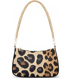 Crossbody Bags for Women Shoulder Purse Leopard Brown Skin Handbags Stylish Clutch Purse with Chain Strap $12.90 Shoulder Bags