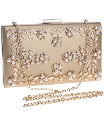 Women Wedding Clutches Purse Evening Bag Chain Dress Handbag Diamonds Flowers Gold $30.14 Evening Bags