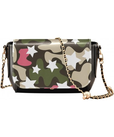 Fashion Camouflage PU Leather Crossbody Handbag for Women Shoulder Purse with Adjustable Metal Chain Waterproof Shoulder Bag ...