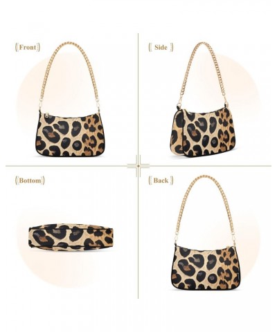 Crossbody Bags for Women Shoulder Purse Leopard Brown Skin Handbags Stylish Clutch Purse with Chain Strap $12.90 Shoulder Bags