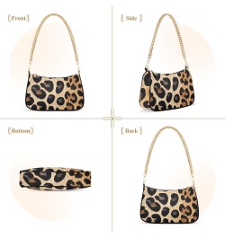 Crossbody Bags for Women Shoulder Purse Leopard Brown Skin Handbags Stylish Clutch Purse with Chain Strap $12.90 Shoulder Bags