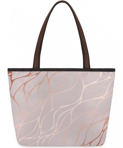 Rose Gold Marble Large Tote Bag For Women Shoulder Handbags with Zippper Top Handle Satchel Bags for Shopping Travel Gym Work...