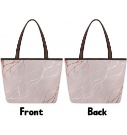 Rose Gold Marble Large Tote Bag For Women Shoulder Handbags with Zippper Top Handle Satchel Bags for Shopping Travel Gym Work...