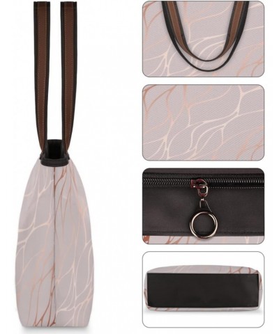 Rose Gold Marble Large Tote Bag For Women Shoulder Handbags with Zippper Top Handle Satchel Bags for Shopping Travel Gym Work...