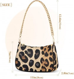 Crossbody Bags for Women Shoulder Purse Leopard Brown Skin Handbags Stylish Clutch Purse with Chain Strap $12.90 Shoulder Bags