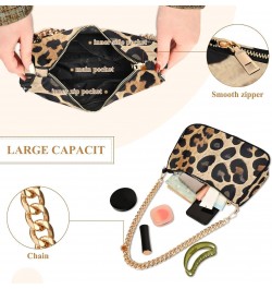 Crossbody Bags for Women Shoulder Purse Leopard Brown Skin Handbags Stylish Clutch Purse with Chain Strap $12.90 Shoulder Bags