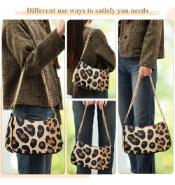 Crossbody Bags for Women Shoulder Purse Leopard Brown Skin Handbags Stylish Clutch Purse with Chain Strap $12.90 Shoulder Bags