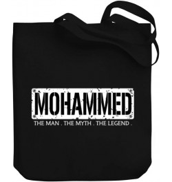 Mohammed The Man The Myth The Legend Grunge Canvas Tote Bag 10.5" x 16" x 4 $23.19 Totes