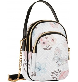 Women's Crossbody Handbags Clutch Phone Purse Watercolor Florals Stylish Shoulder Bag with Detachable Chain Strap $15.07 Shou...