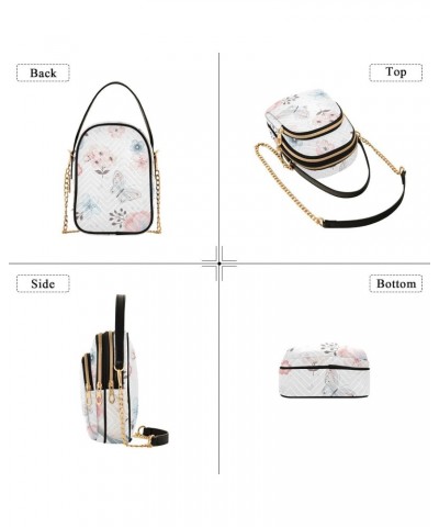 Women's Crossbody Handbags Clutch Phone Purse Watercolor Florals Stylish Shoulder Bag with Detachable Chain Strap $15.07 Shou...