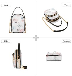 Women's Crossbody Handbags Clutch Phone Purse Watercolor Florals Stylish Shoulder Bag with Detachable Chain Strap $15.07 Shou...