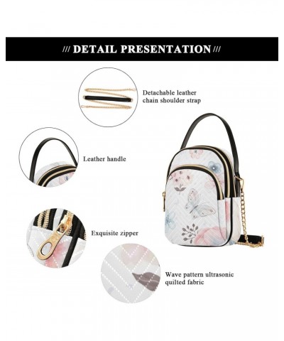 Women's Crossbody Handbags Clutch Phone Purse Watercolor Florals Stylish Shoulder Bag with Detachable Chain Strap $15.07 Shou...