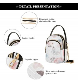 Women's Crossbody Handbags Clutch Phone Purse Watercolor Florals Stylish Shoulder Bag with Detachable Chain Strap $15.07 Shou...