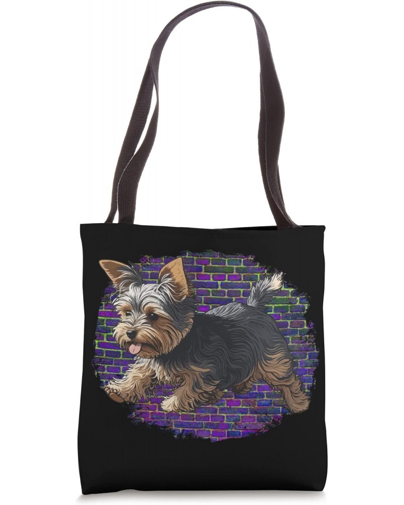 Playful Yorkshire Terrier Dog Pop Art Proud Yorkie Owners Tote Bag $13.53 Totes