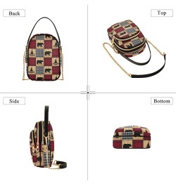 Just Bunch Hocus Pocus Womens Shoulder Bags Crossbody Chain Strap Crossbody Bag Buffalo Check Bears Trees $12.89 Crossbody Bags